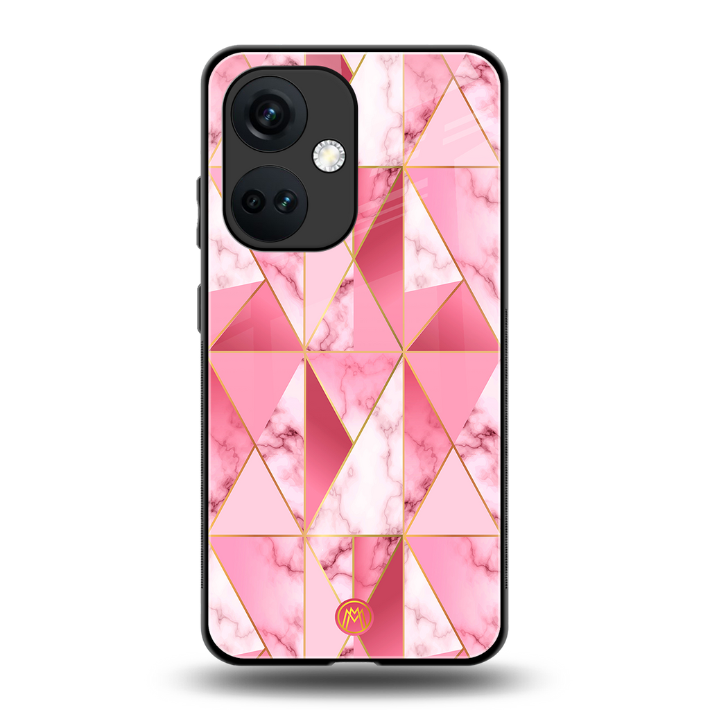 magical pink marble back phone cover | glass case for oneplus nord ce 3
