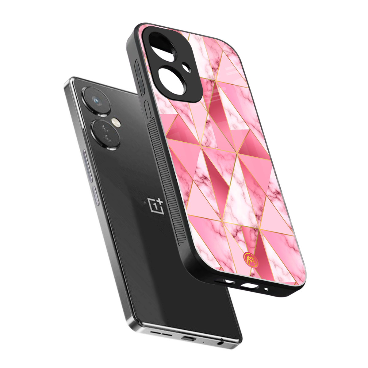 magical pink marble back phone cover | glass case for oneplus nord ce 3