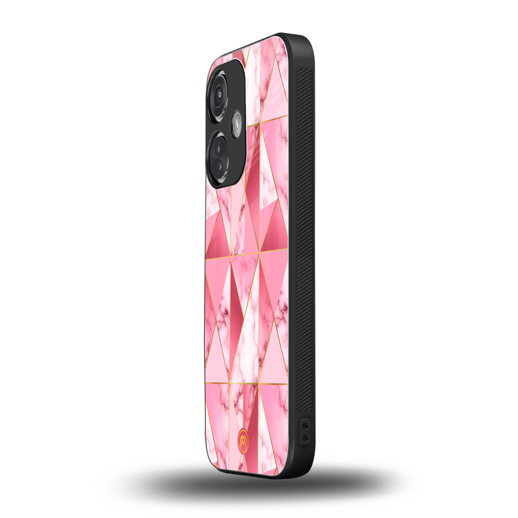 magical pink marble back phone cover | glass case for oneplus nord ce 3