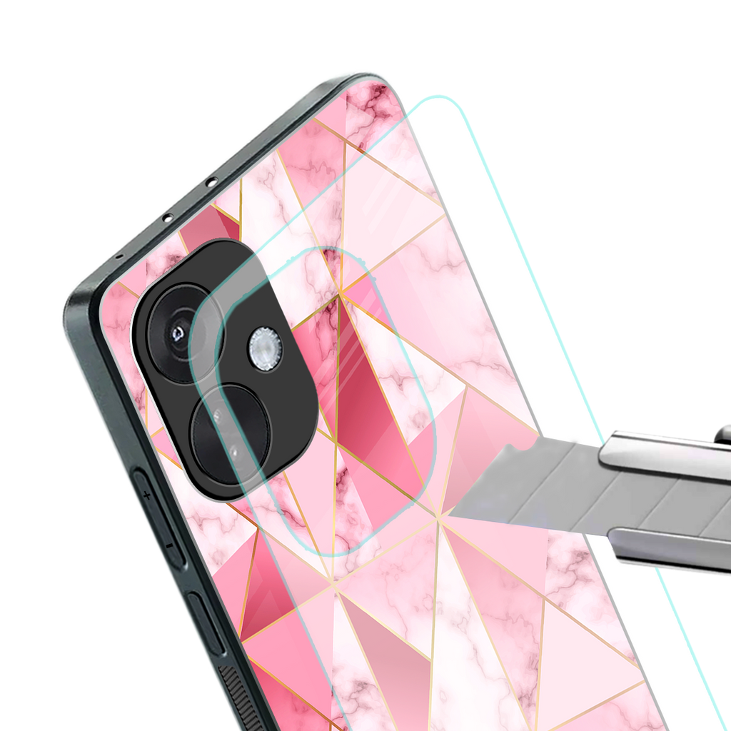 magical pink marble back phone cover | glass case for oneplus nord ce 3