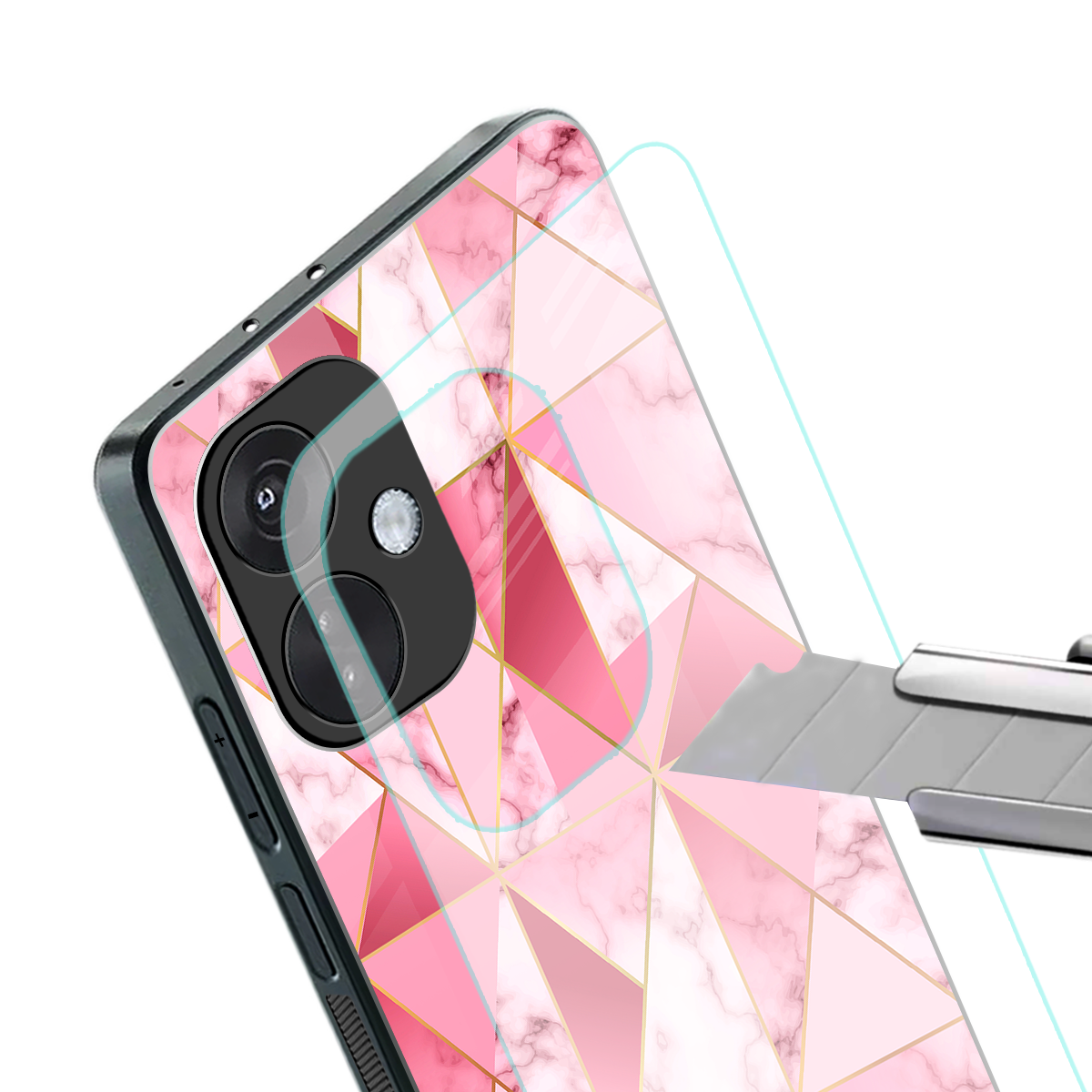magical pink marble back phone cover | glass case for oneplus nord ce 3