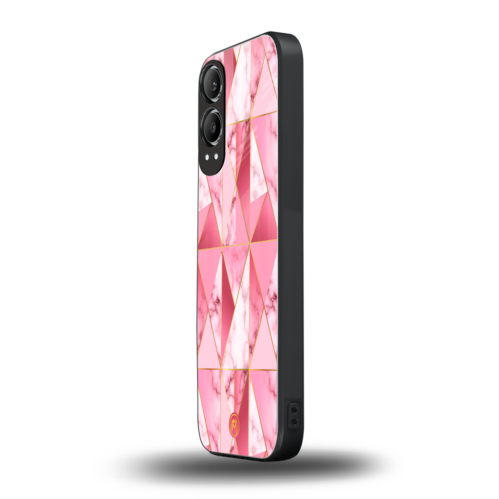 magical pink marble back phone cover | glass case for oneplus nord ce 4 lite