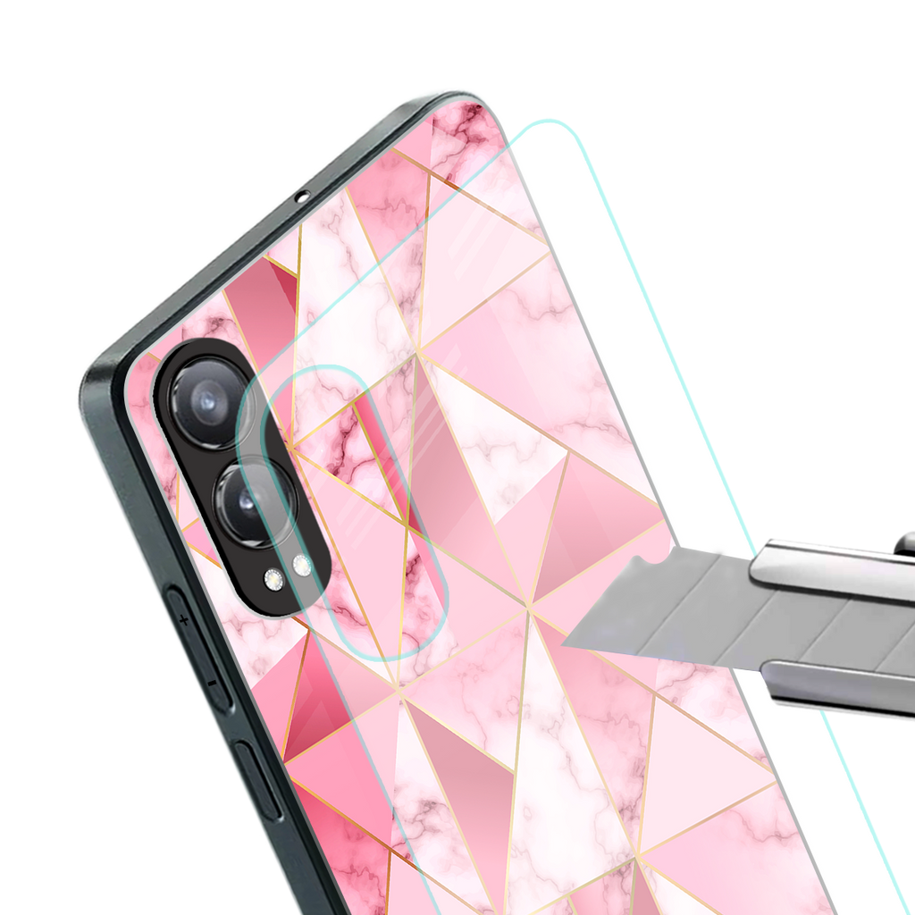 magical pink marble back phone cover | glass case for oneplus nord ce 4 lite