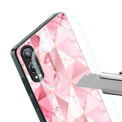 magical pink marble back phone cover | glass case for oneplus nord ce 4 lite