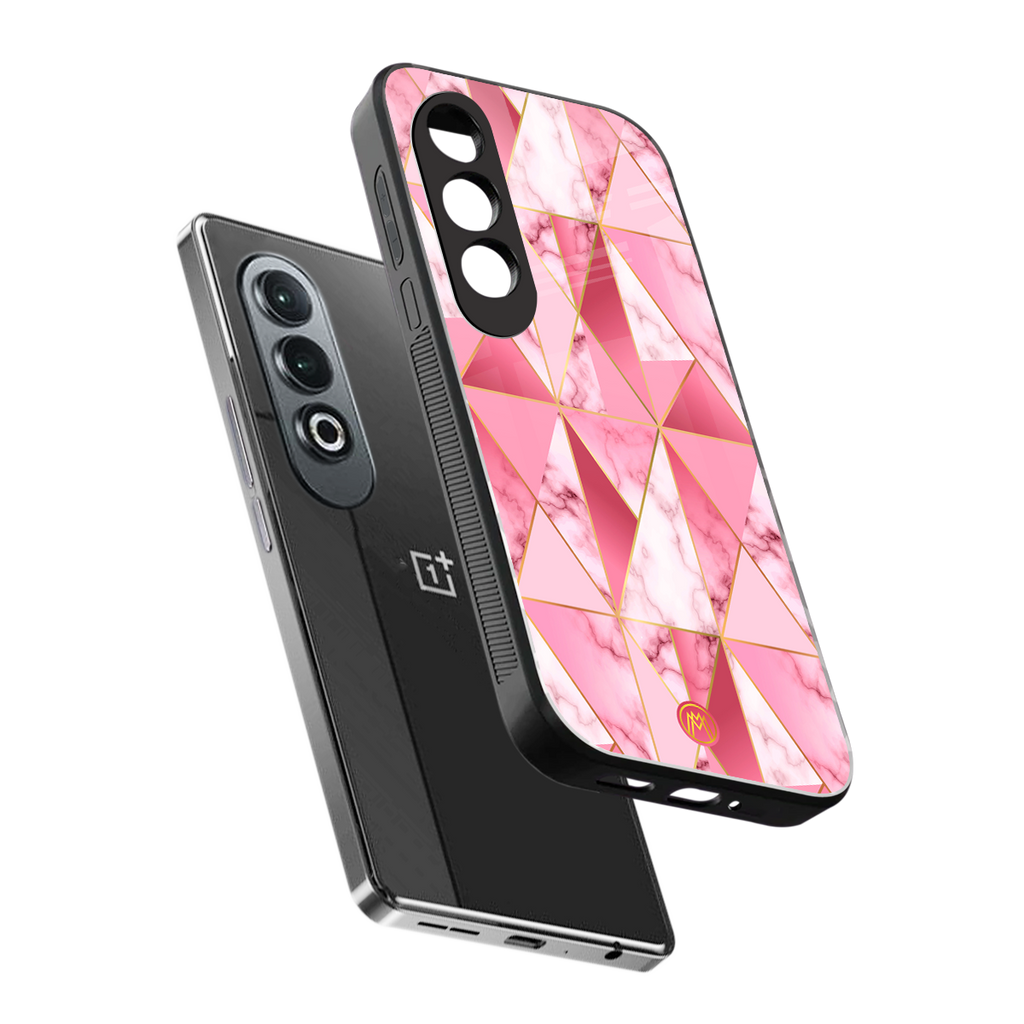 magical pink marble back phone cover | glass case for oneplus nord ce 4