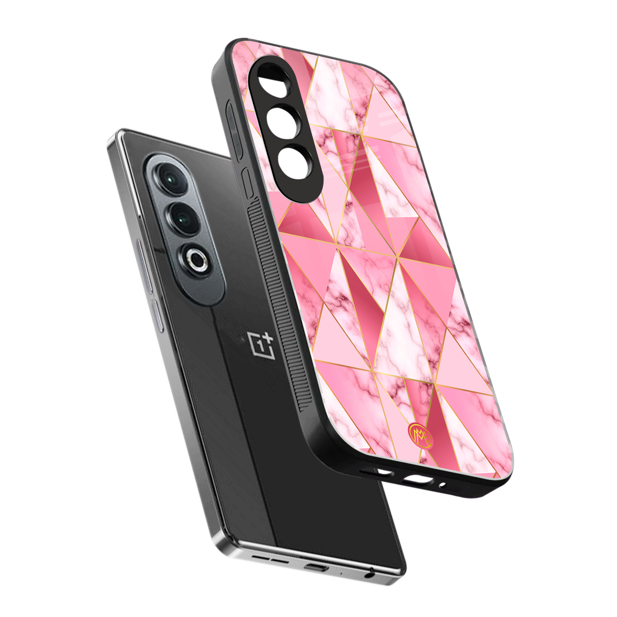 magical pink marble back phone cover | glass case for oneplus nord ce 4