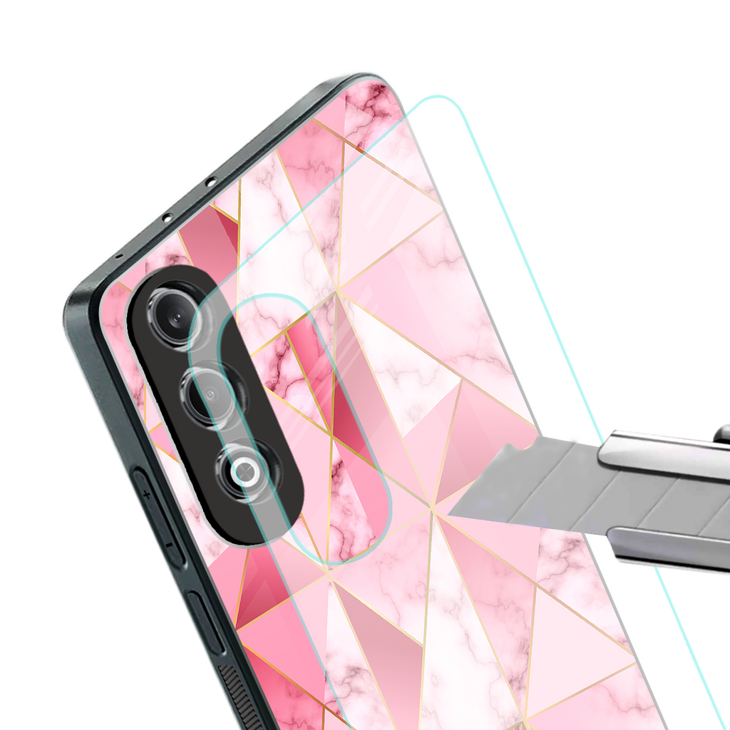 magical pink marble back phone cover | glass case for oneplus nord ce 4