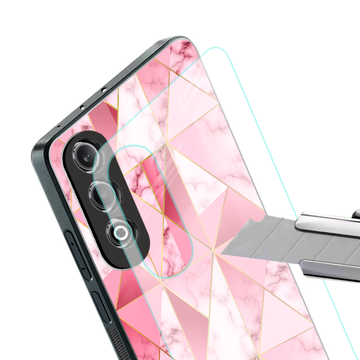 magical pink marble back phone cover | glass case for oneplus nord ce 4