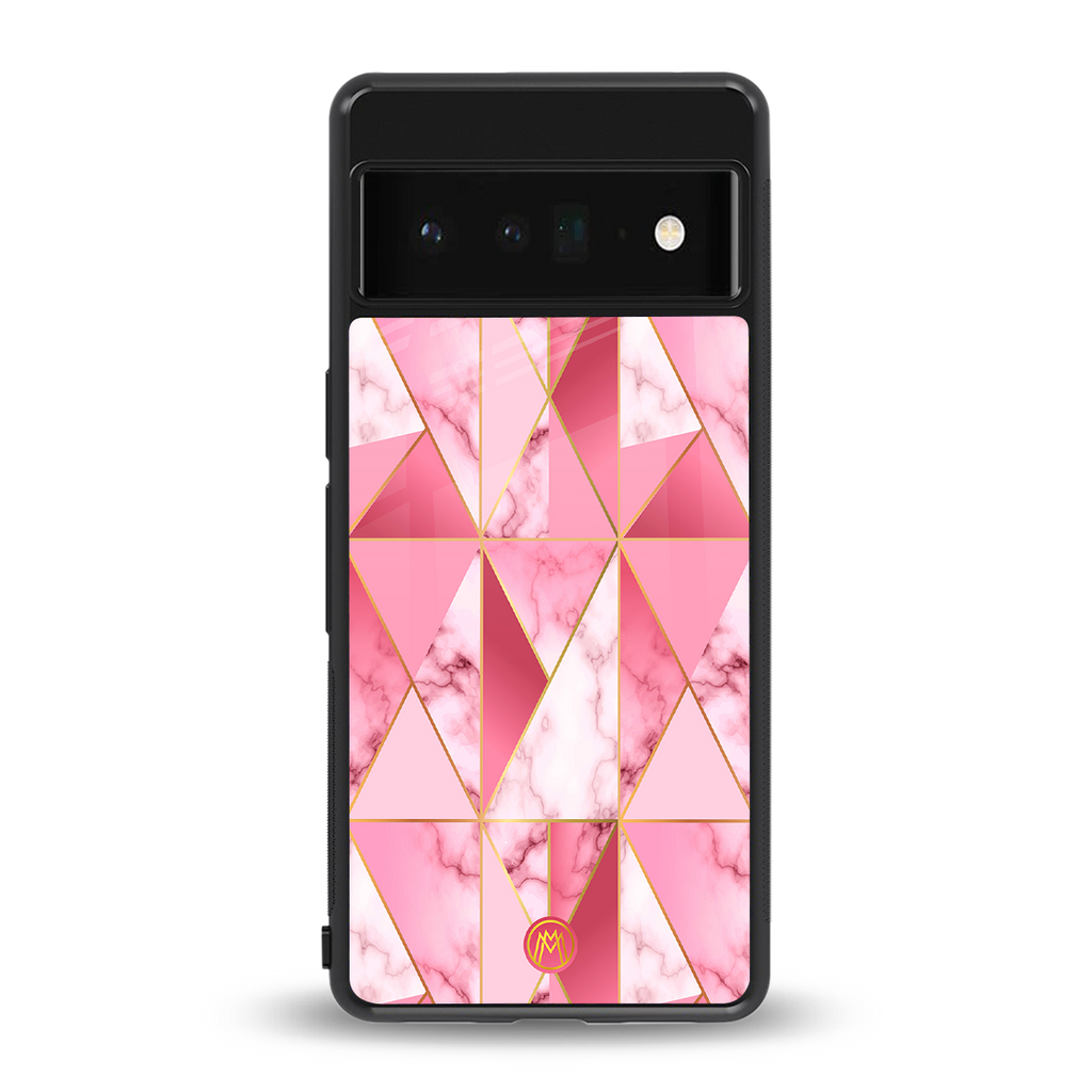 magical pink marble back phone cover | glass case for google pixel 6 pro