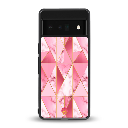 magical pink marble back phone cover | glass case for google pixel 6 pro
