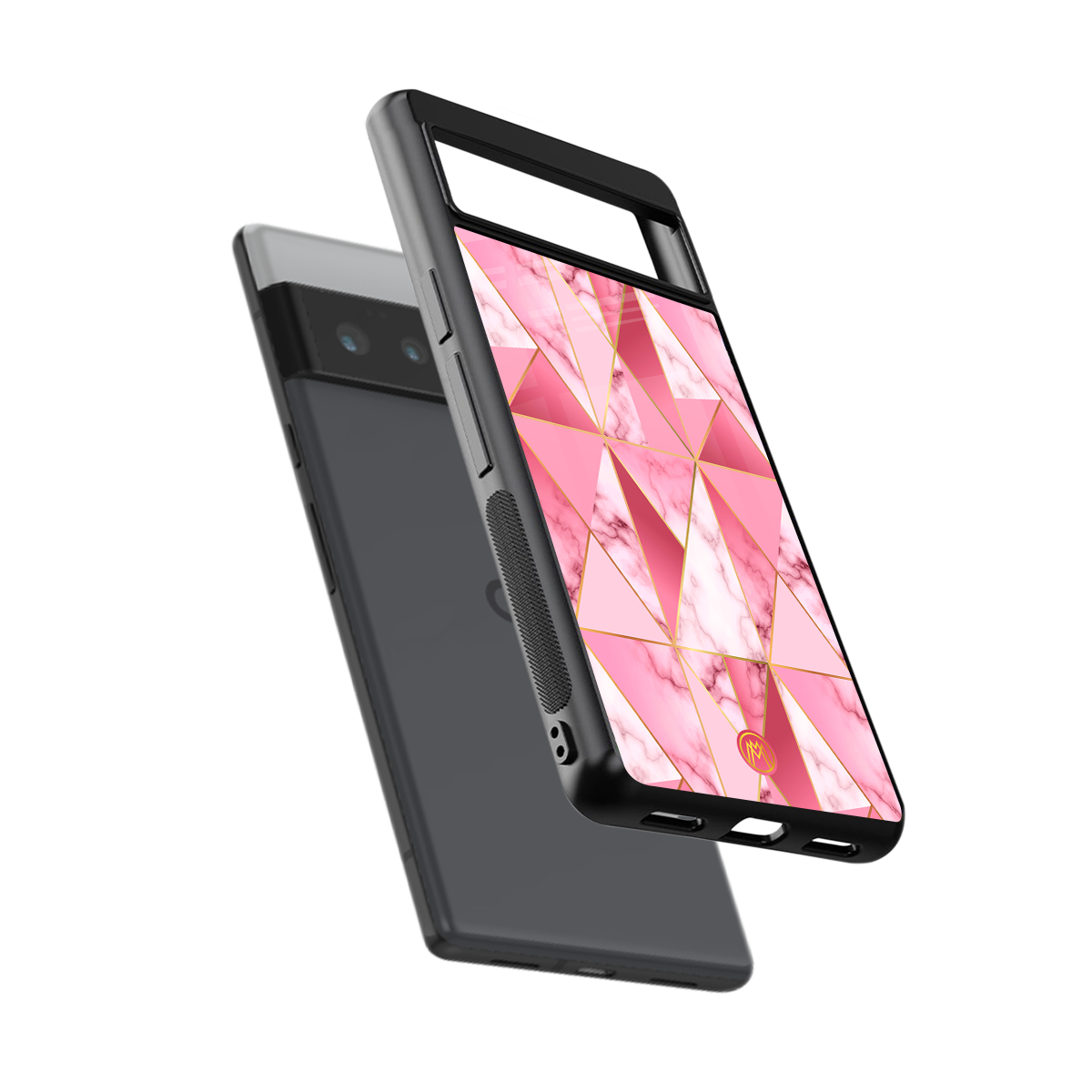 magical pink marble back phone cover | glass case for google pixel 6 pro