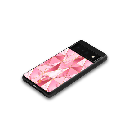 magical pink marble back phone cover | glass case for google pixel 6 pro