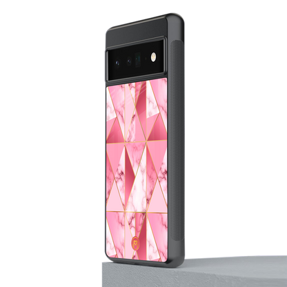 magical pink marble back phone cover | glass case for google pixel 6 pro
