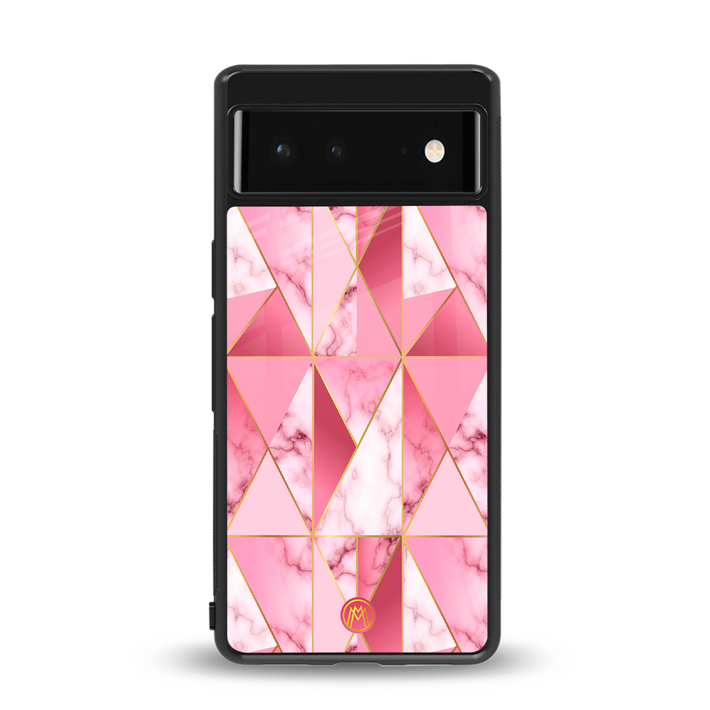 magical pink marble back phone cover | glass case for google pixel 6