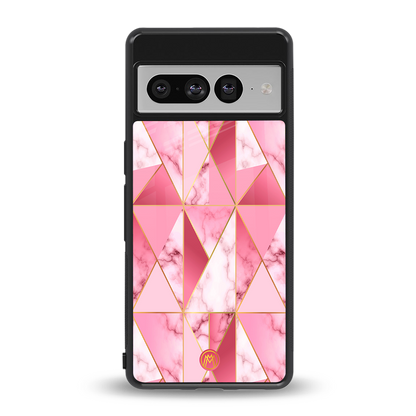 magical pink marble back phone cover | glass case for google pixel 7 pro