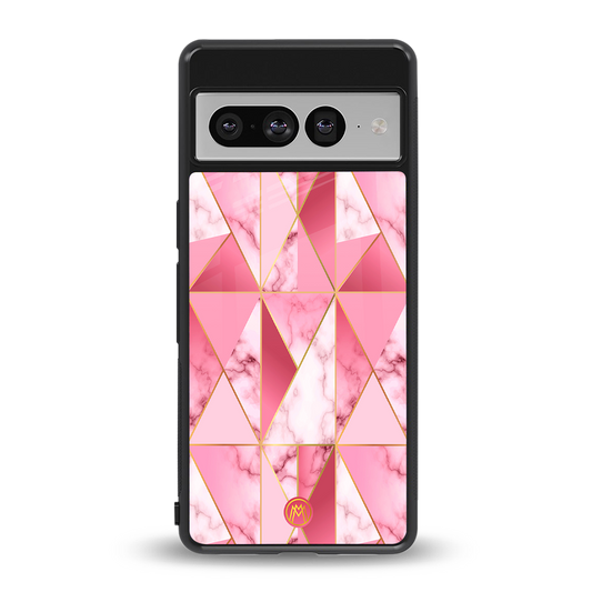 magical pink marble back phone cover | glass case for google pixel 7 pro