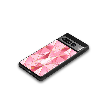 magical pink marble back phone cover | glass case for google pixel 7 pro