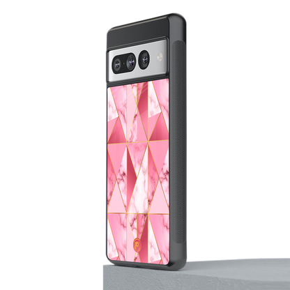 magical pink marble back phone cover | glass case for google pixel 7 pro