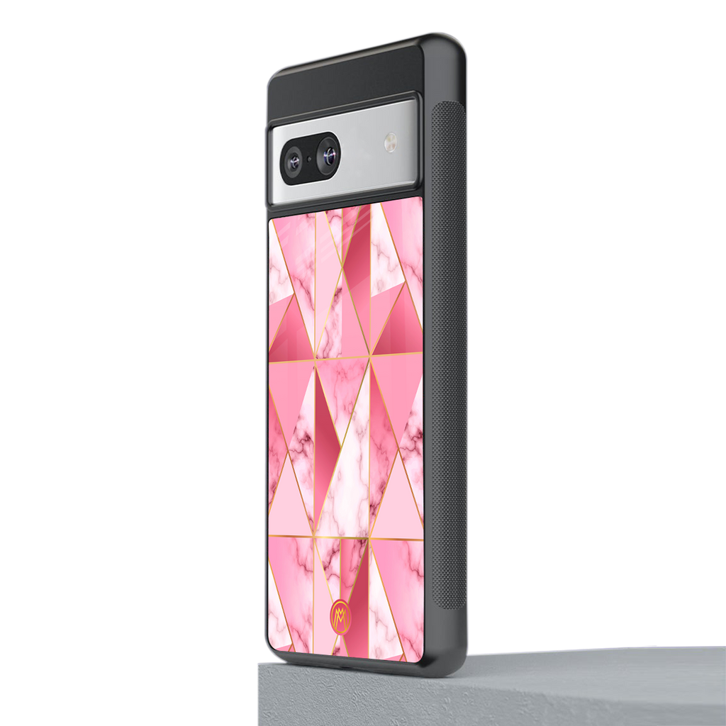 magical pink marble back phone cover | glass case for Google Pixel 7