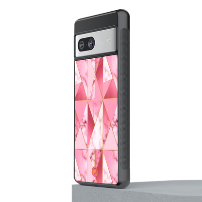 magical pink marble back phone cover | glass case for Google Pixel 7