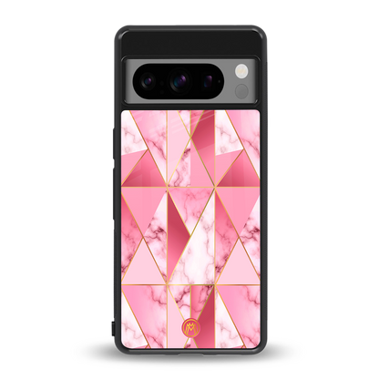 magical pink marble back phone cover | glass case for google pixel 8 pro