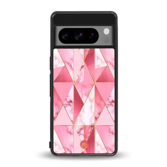 magical pink marble back phone cover | glass case for google pixel 8 pro