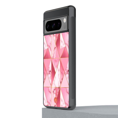 magical pink marble back phone cover | glass case for google pixel 8 pro