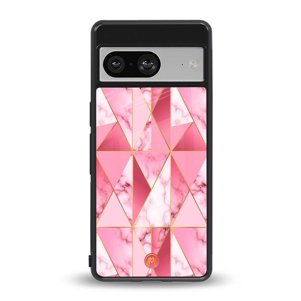 magical pink marble back phone cover | glass case for Google Pixel 8