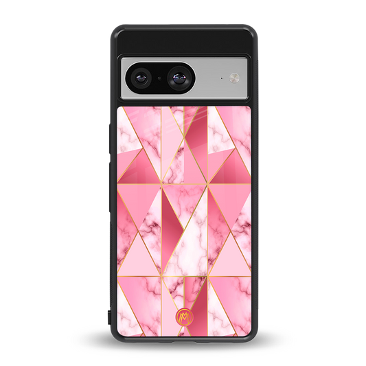 magical pink marble back phone cover | glass case for Google Pixel 8