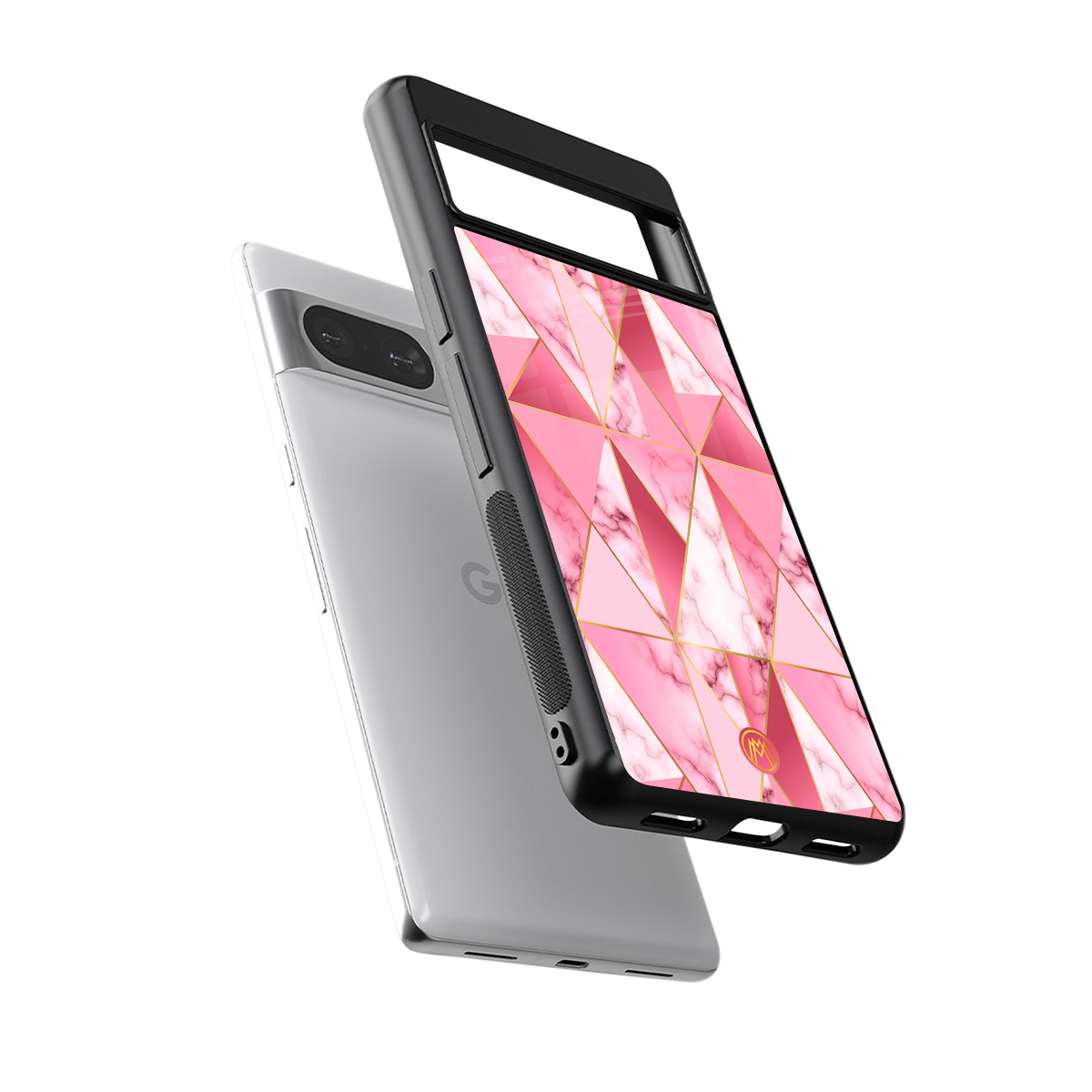 magical pink marble back phone cover | glass case for Google Pixel 8