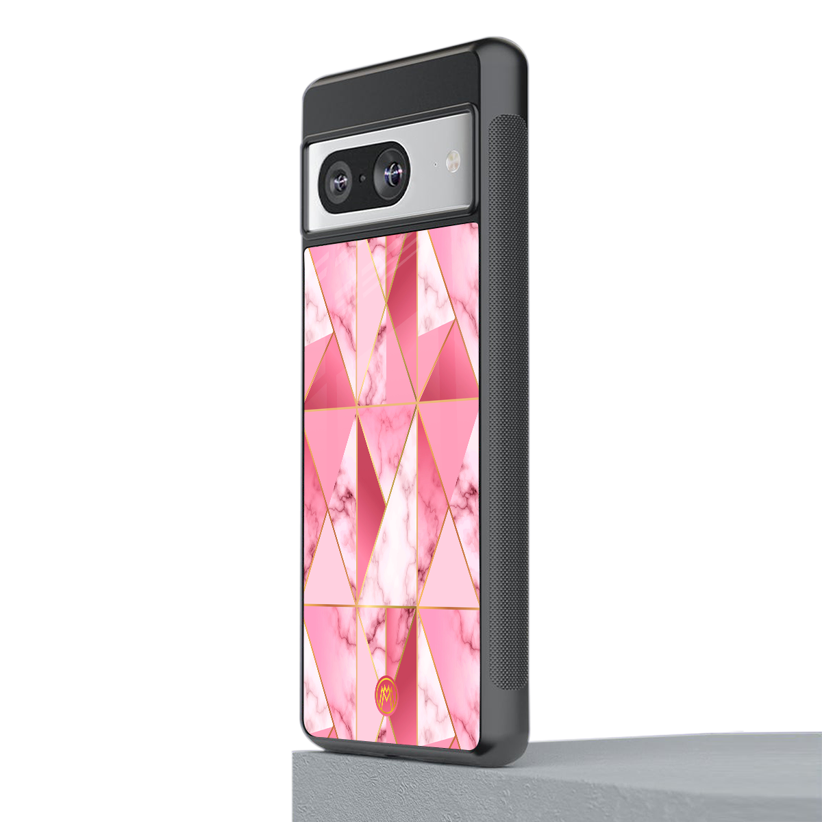 magical pink marble back phone cover | glass case for Google Pixel 8