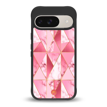 magical pink marble back phone cover | glass case for google pixel 9