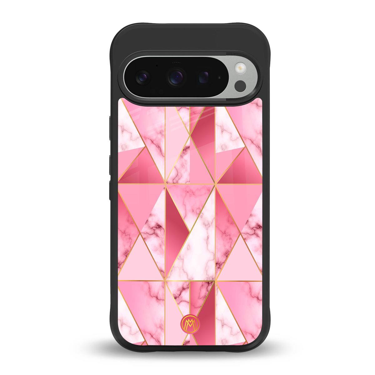 magical pink marble back phone cover | glass case for google pixel 9 pro