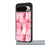 magical pink marble back phone cover | glass case for google pixel 9 pro