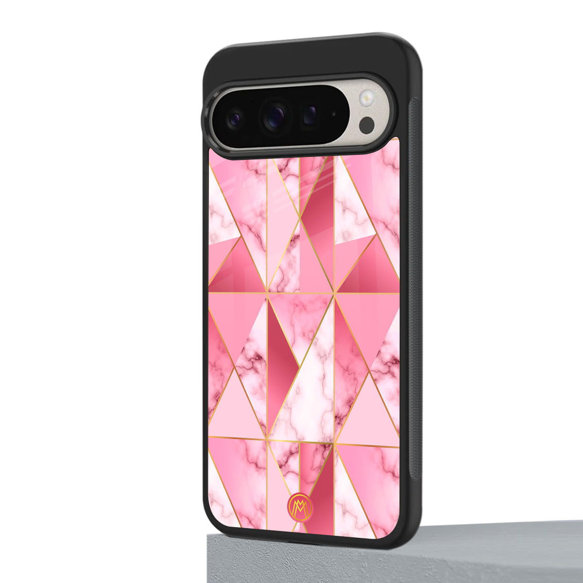 magical pink marble back phone cover | glass case for google pixel 9 pro xl