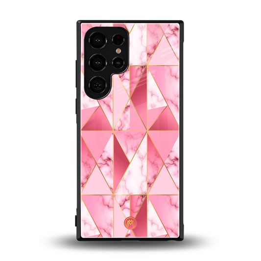 magical pink marble back phone cover | glass case for samsung galaxy s23 ultra