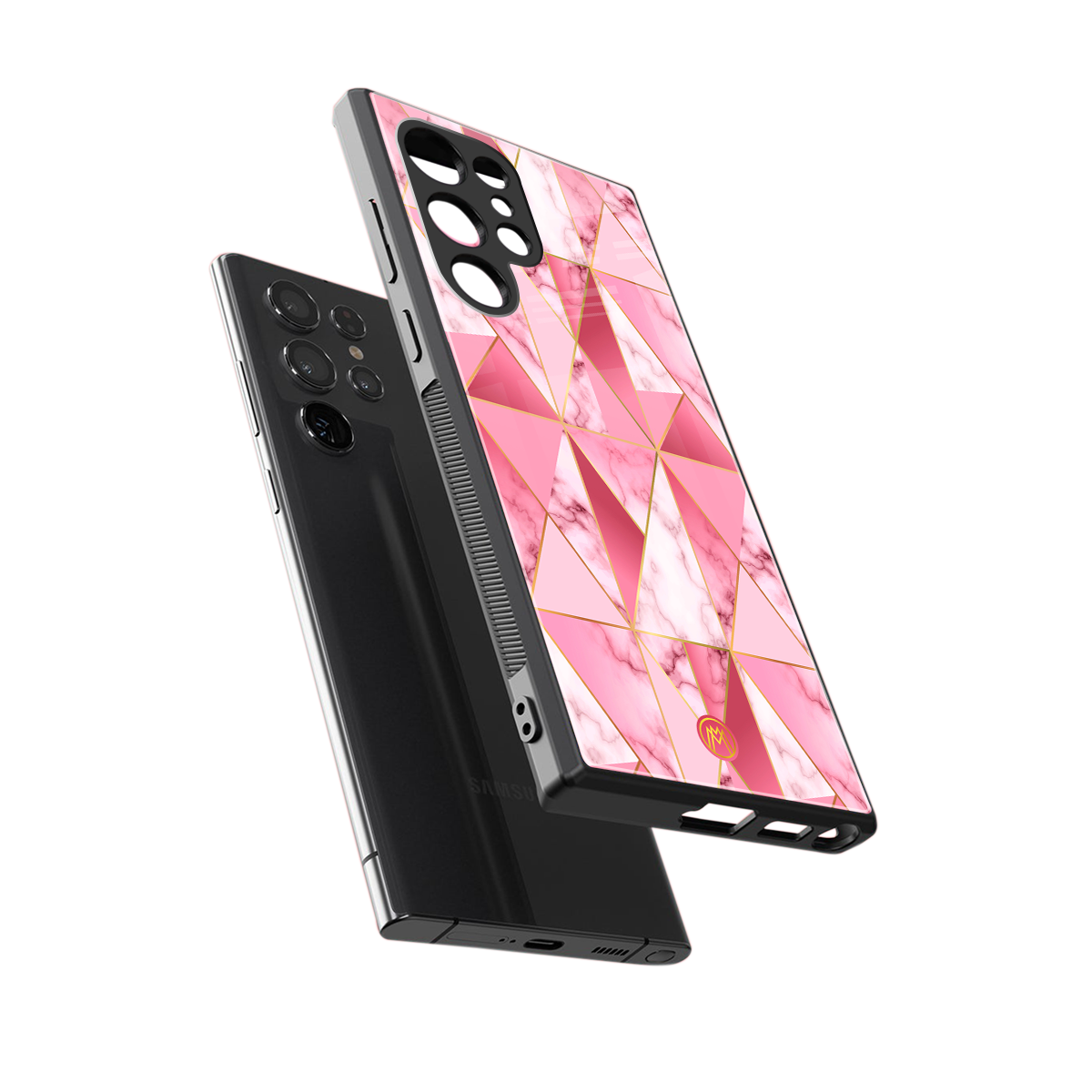 magical pink marble back phone cover | glass case for samsung galaxy s23 ultra