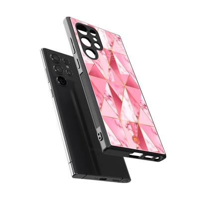 magical pink marble back phone cover | glass case for samsung galaxy s23 ultra