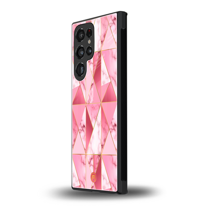 magical pink marble back phone cover | glass case for samsung galaxy s23 ultra