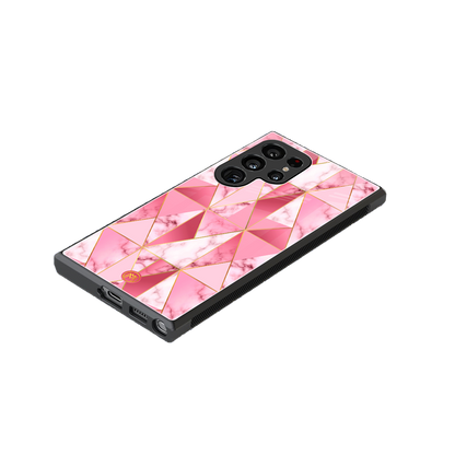 magical pink marble back phone cover | glass case for samsung galaxy s24 ultra