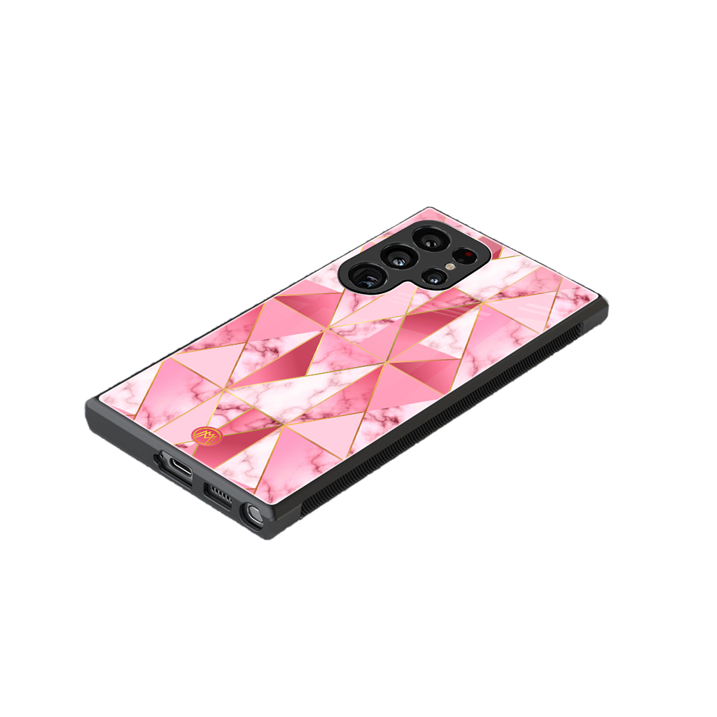 magical pink marble back phone cover | glass case for samsung galaxy s23 ultra