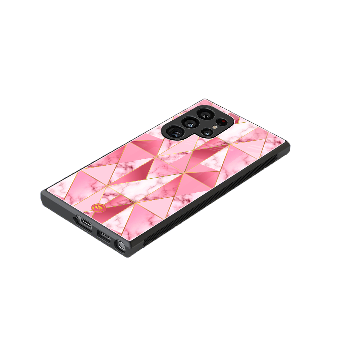 magical pink marble back phone cover | glass case for samsung galaxy s23 ultra