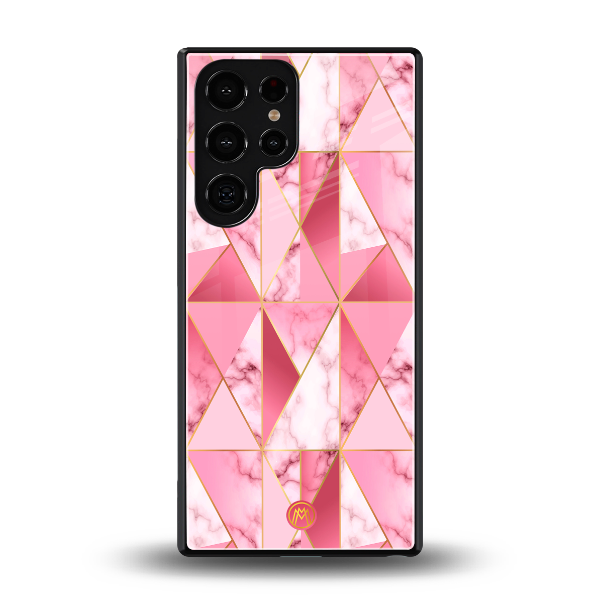 magical pink marble back phone cover | glass case for samsung galaxy s25 ultra
