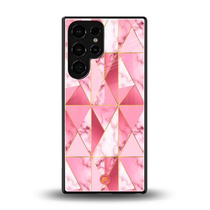 magical pink marble back phone cover | glass case for samsung galaxy s25 ultra
