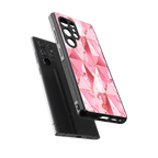 magical pink marble back phone cover | glass case for samsung galaxy s25 ultra
