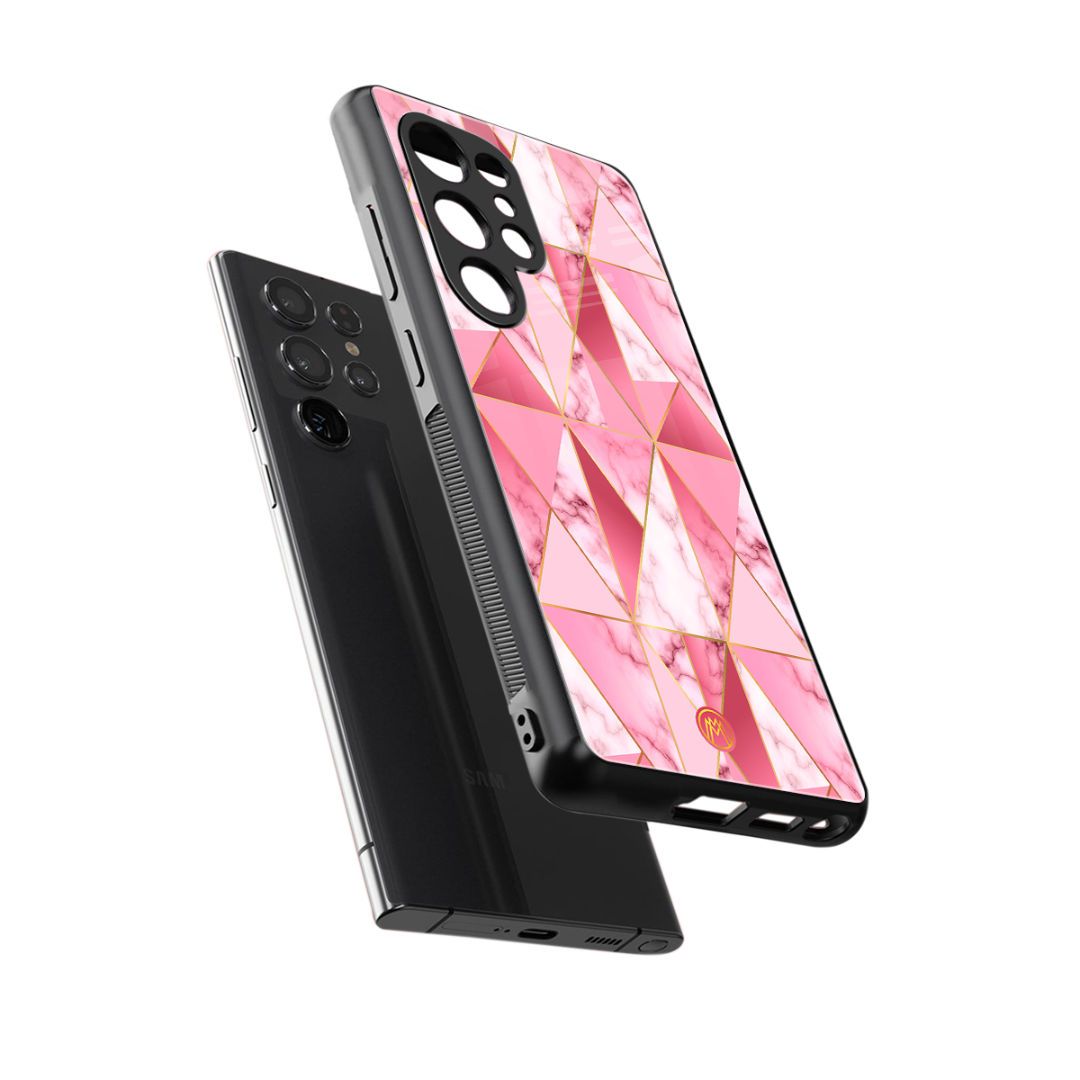 magical pink marble back phone cover | glass case for samsung galaxy s25 ultra