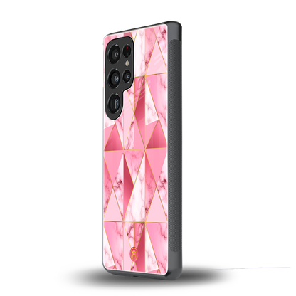 magical pink marble back phone cover | glass case for samsung galaxy s25 ultra