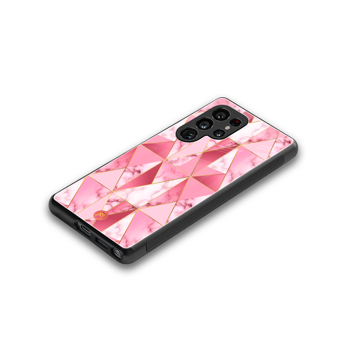 magical pink marble back phone cover | glass case for samsung galaxy s25 ultra