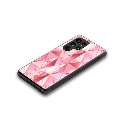 magical pink marble back phone cover | glass case for samsung galaxy s25 ultra