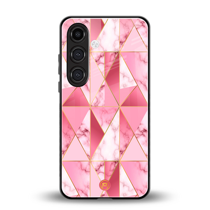magical pink marble back phone cover | glass case for samsung galaxy s24 fe